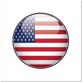 United States of America National Flag Glossy Button Posters and Art